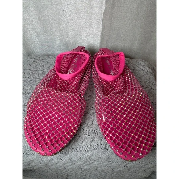 Cape Robbin‎ Rhinestone Mesh Flats Hot Pink Ballet Flats Women's Shoes Size 8 - Picture 6 of 6